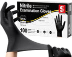 Schneider Black Nitrile Gloves, Gloves Disposable Latex Free, Powder Free