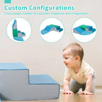 TODIBY 4-Pieces Climbing Toys for Toddlers: PU Leather - Soft Play Climbing for Toddlers - Foam Climbing Blocks for Crawling and Sliding Indoor Playground for Kids