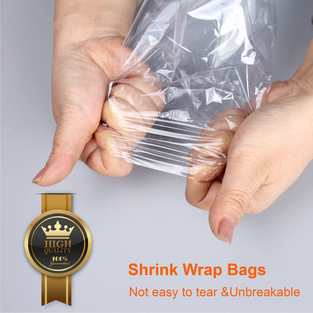 CANWUPON Shrink Wrap Bags,100 Pcs 12x18 Inches Clear PVC Heat Seal Bags for Soap Sleeve Packaging, Bath Bomb,Shoes,Jars,Gift,Tumbler,Heat Sublimation Film for Homemade DIY Projects