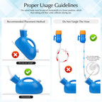 Portable Urinals for Men Spill Proof, OOCOME Upgrade Male Urinal Bottle Spill Proof for Seniors, Bedside Urinal with Soft Funnel & Long Hose, for Hospital Wheelchair Bedridden Car and Travel Use