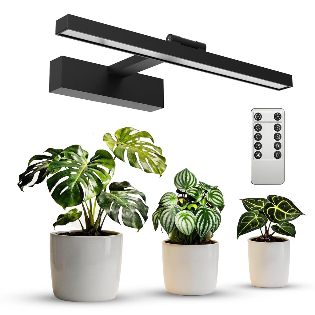 SANSI Grow Lights for Indoor Plants, 35W Wall Mounted Grow Light Full Spectrum, LED Plant Lights for Indoor Growing, High PPFD with 4-Level Dimmer, Auto On Off 4/8/12 Hrs Remote for Greenhouse Seed