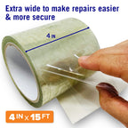 Better Boat Clear Waterproof Tape for Leaks Heavy Duty Marine Grade Seal Tape, 15 ft x 4 in, Invisible Repair, Pools, Shower, Windows