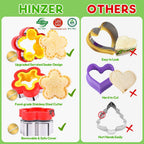 12 Pack Sandwich Cutter and Sealer Set Crustable Bread Decruster DIY Cookie Stamps Mold Vegetable Fruit Cutters Shapes for Kids Back to School Bento Box Accessories