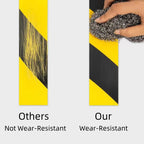 SWRT 2 Roll 2 Inch x 110FT Black & Yellow Hazard Tape Warning Safety Stripe Tape for Floor Marking, Strong Adhesive Wear Resistance Warterproof Caution Tape Roll Ideal for Walls, Floors(2 Roll)