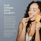 Anchor In Calm + Focus Dissolvable Strips with L-Theanine, Magnesium & Ashwagandha Supplement-Travel Essentials for Stress Relief, Brain Support for Memory & Focus, Super Calm Support- Ginger- 30ct