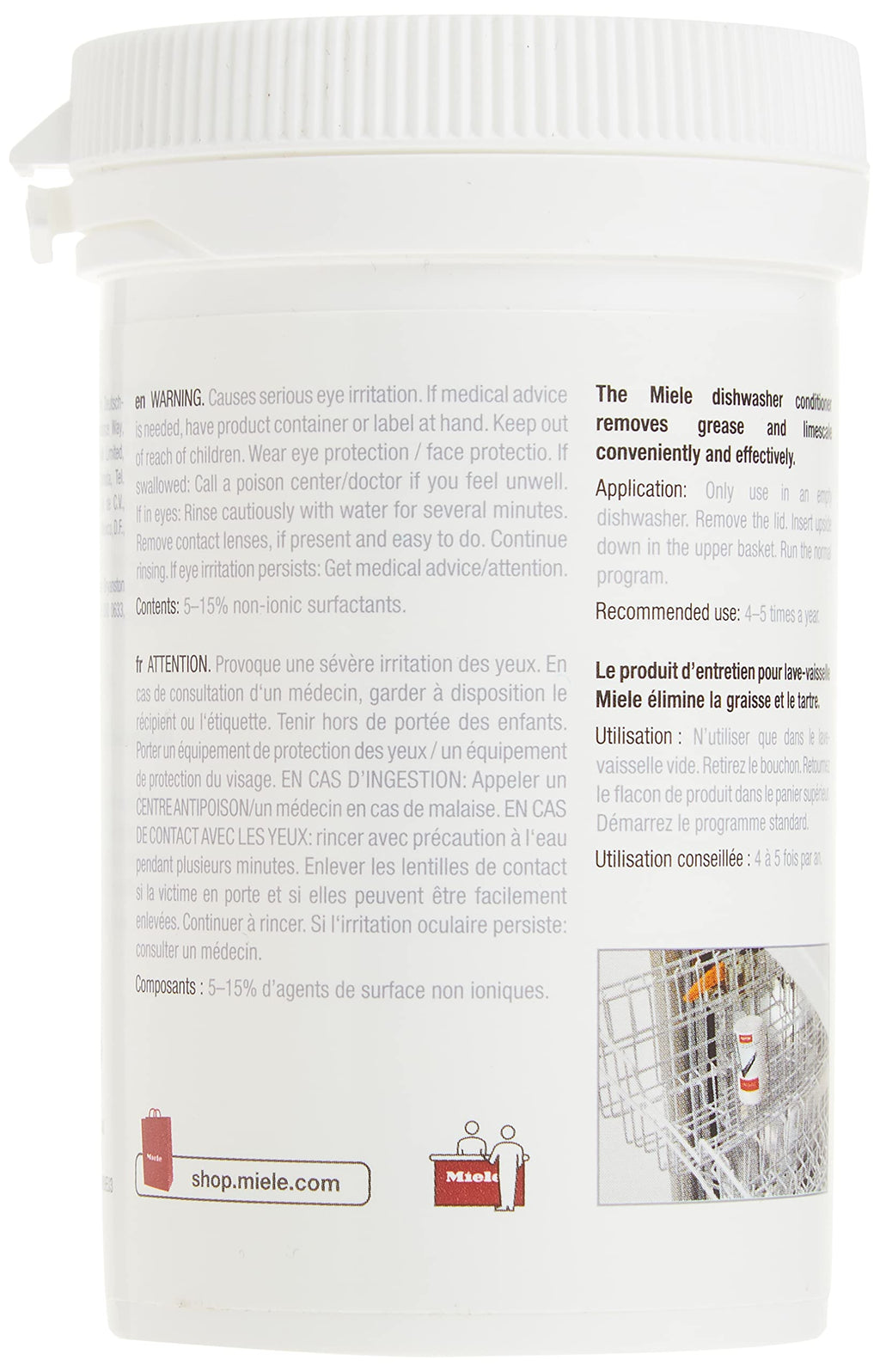 Miele DishClean Dishwasher Cleaner, Care Product for the Optimal Functioning of Dishwashers, Removing Odors and Limescale Deposits, 5.6 oz