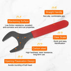 HARFINGTON Single Open End Wrench 42mm Metric 15 Degree Offset Angle U-Shaped Open Ended Spanner Small Flat Head Blackening Wrench with Red Shank for Automotive Repair Furniture Assembly