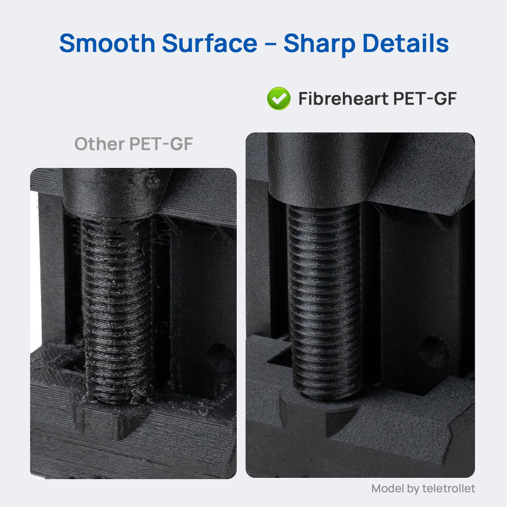 Siraya Tech Fibreheart PET-GF Black 3D Printer Filament, 15% Glass Fiber Reinforced PET – High Strength & Rigidity, UV & Moisture Resistant, Industrial-Grade Durability for Outdoor & Functional Parts