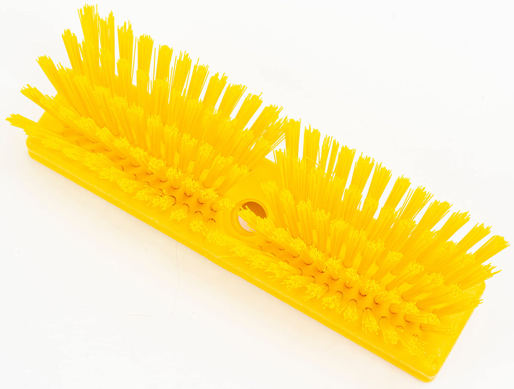 SPARTA Plastic Floor Scrub Brush, Brush Head Only, Deck Brush with ACME Standard Thread Fitting for Deck, Industrial Kitchens, and Hospitals, 10 Inches, Yellow