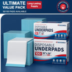 BIGGMED Tear-Resistant Disposable Bed Pads 30" x 36", 100 Count Absorbent Underpads, Chux Thicker Extra Large Incontinence Bed Pads, Pee Pads for Adults, Kids, Elderly, Pets