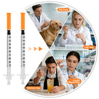 U-100 1ml/cc Disposable Syringe with 30Ga 5/16" (8mm) Needle,30 Pack Individual Wrapped,| Lab Supplies
