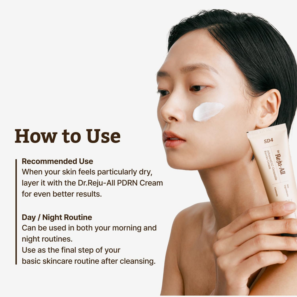 Dr. Reju-All Advanced LC-Ceramide Barrier Cream - Patented Long Chain Ceramide Deep Hydration - Lightweight Korean Face Moisturizer for Strengthening Skin Barrier - 1.69 Fl Oz