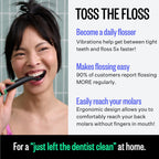 FLAUS Electric Flosser (Extra Strength Woven) - Shark Tank + Oprah's List - Water Floss Alternative - Plaque Remover for Adult- Easy Vibration Flossing - Safe Portable Gum + Teeth Cleaning Tool