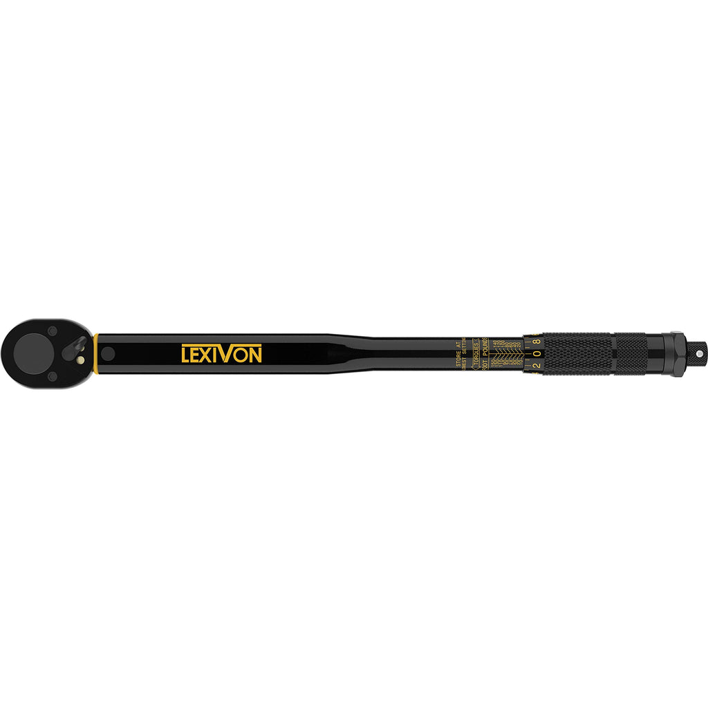 LEXIVON Torque Wrench 1/2-Inch Drive Click 10~150 Ft-Lb/13.6~203.5 Nm (LX-183)