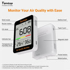 Temtop CO2 Monitor Indoor air Quality Monitor Portable CO2 Meter, CO2, Temperature, Humidity Home, Office or School