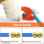 2 Pack Push-to-Connect Plumbing Fittings, 1/2" Pushfit Straight Fittings with Disconnect Clip for Copper, PEX, CPVC Pipe