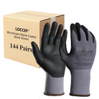 LOCCEF Safety Work Gloves MicroFoam Nitrile Coated-144 Pairs,Seamless Knit Nylon Gloves,Home Improvement,Micro-Foam Gloves（144P 8/M）