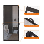MAGZO Hanging Screen Door, Fits Door Size 28" x 80" (Curtain Size 30'' x 81''), Upgraded Fiberglass Mesh Net with Tension Rod&Hook&Loop (One Piece Can be Installed in 2 Ways), Weighted Bottom, Grey