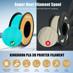 Kingroon High Speed PLA 3D Printer Filament 1.75mm, 3D Printer Rapid Filament for 30-600mm/s Hyper Printing Filament, Dimensional Accuracy +/- 0.03 mm, 1kg Plastic Spool(2.2lbs) (Cyan-Blue)