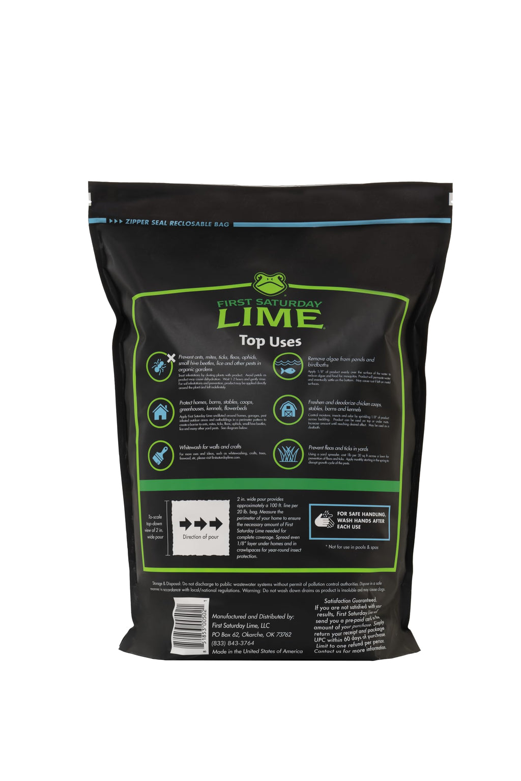 First Saturday Lime Insect Deterrent 20LB | Natural Repellent for Outdoors