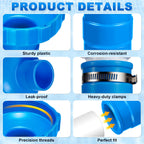 2 Set Pool Vacuum Hose Adapter Kit Compatible with Intex Adapter B,Pool Skimmer Hose Connector Replacement Hoses Adapter with Clamp for Above Ground Swimming Pool Vacuum Surface Skimmer Small Strainer