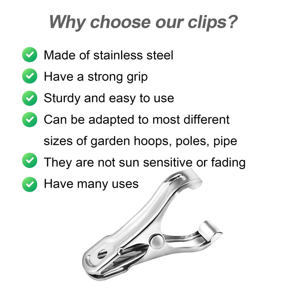 Samhopo 80Pcs Garden Clips for Netting, 2 Inch Metal Greenhouse Clamps