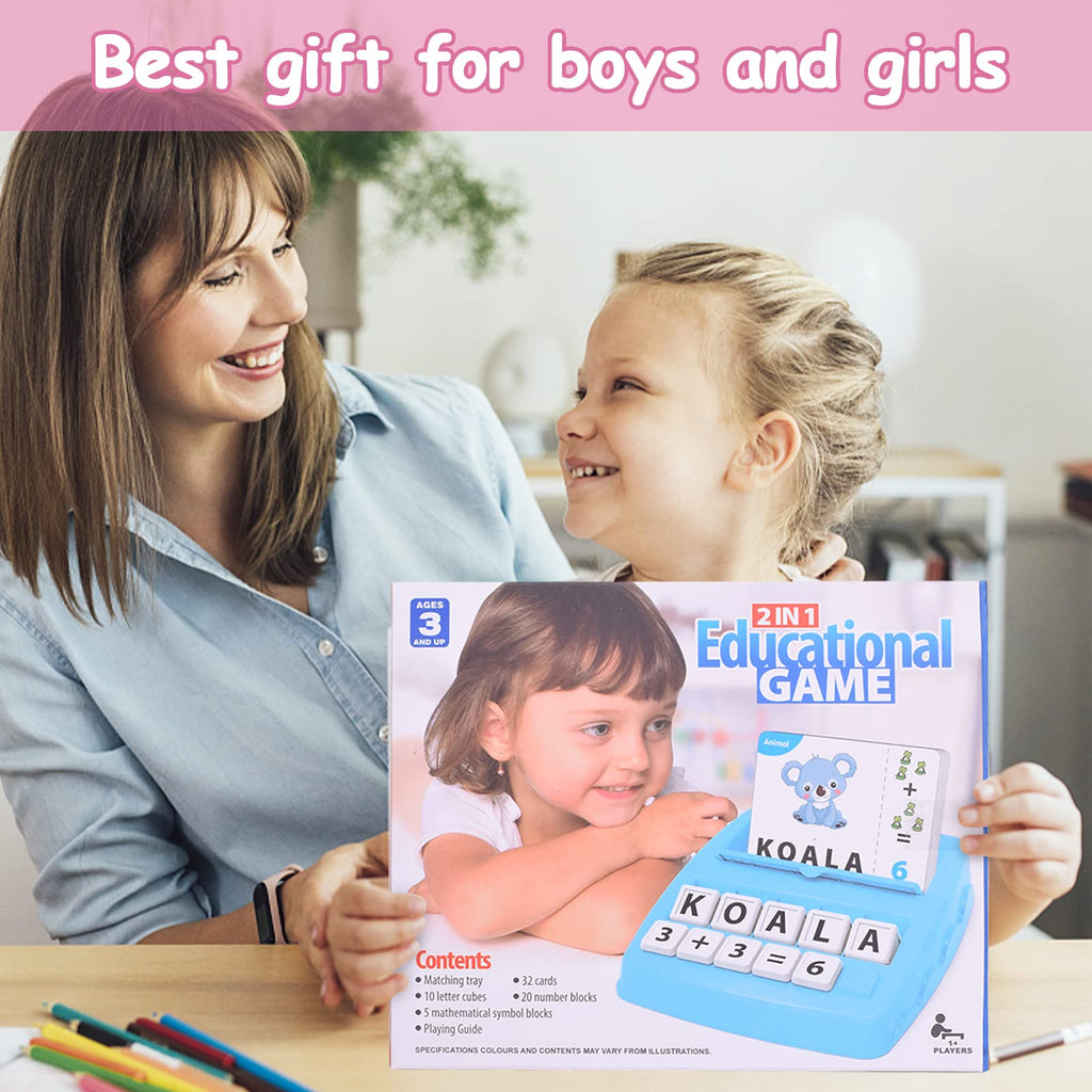 Educational Toys for Kids Ages 3-8, Matching Letter Spelling Game ABC Learning, learning toys for 4-7 year old girls ,Birthday Party Gifts Easter Basket Stuffer for 3 4 5 6 7 8 Year Olds Girls Pink