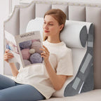 MEGCXIT 3PCS Bed Wedge Pillow for Headboard, Adjustable Wedge Pillow for Sleep Apnea, 23” Wide Triangle Pillow Wedge Set for After Surgery, Acid Reflux Relief, Snoring, Neck&Back Support, White/Grey