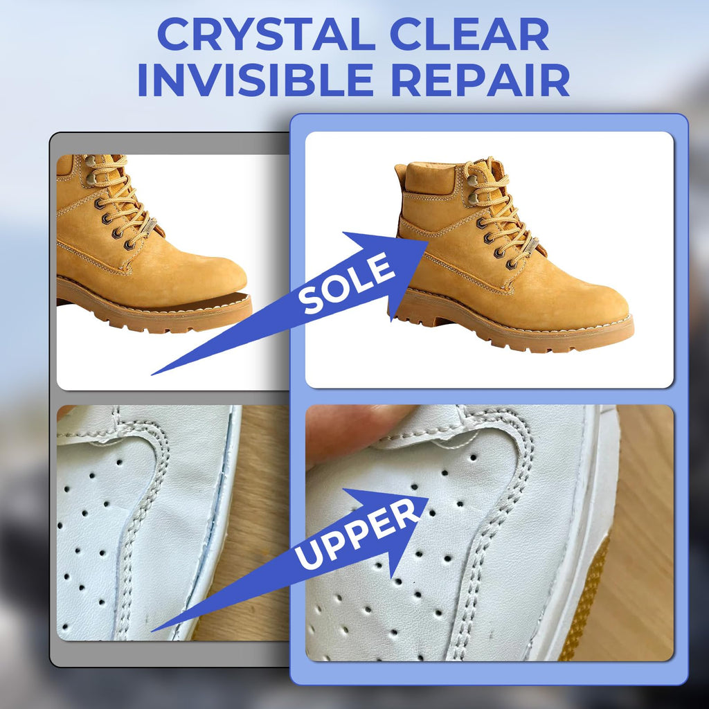 Shoe Glue, Heavy Duty Shoe Glue Sole Repair, Super Strong Fix Adhesive for Rubber Boot, Sneakers, Leather, Sandals, High Heels, Long-Lasting, Waterproof, Quick-Drying, Flexible and Clear