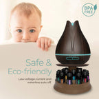 Pure Daily Care Aromatherapy Essential Oil Diffuser Gift Set with 20 Oils and Rotating Stand 400ml Ultrasonic Diffuser with 20 Essential Plant Oils - 4 Timers and 7 Ambient Light Settings