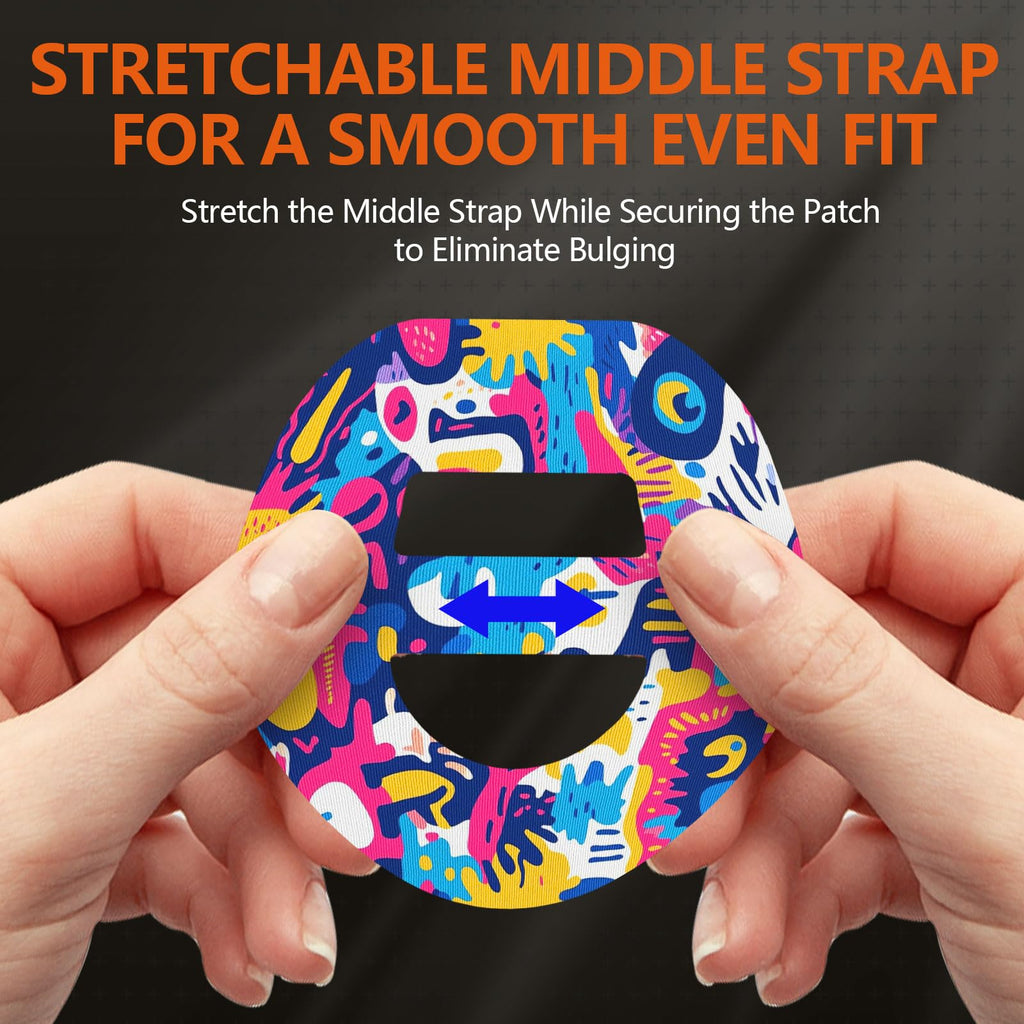 Omnipod 5 Adhesive Patches - Omnipod 5 Overpatches Waterproof with Strap Pre-Cut Sweatproof Omnipod Sensor Tape (Graffiti 20pcs)