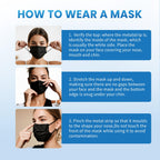 Borje Disposable Face Mask, 100 PCS Black Masks, 3 Ply Protection Face Masks