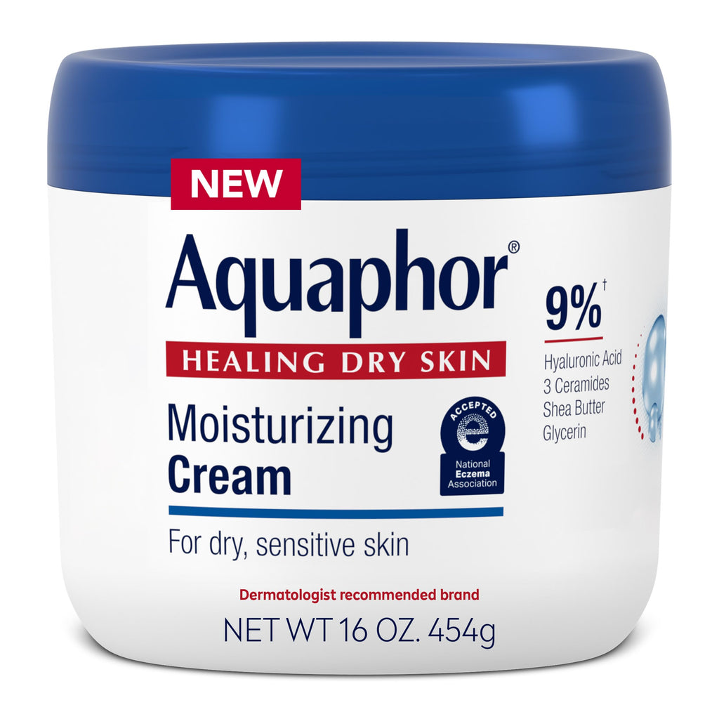 Aquaphor Moisturizing Face and Body Cream with Hyaluronic Acid, 16 OZ