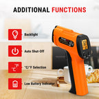 TempPro TP30 Infrared Thermometer Gun, Laser Thermometer for Cooking, Pizza Oven, Griddle, Engine, HVAC, Temperature Gun with Adjustable Emissivity & Max Measure -58°F ~1022°F (Previously ThermoPro)