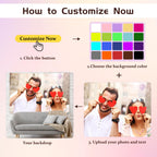 Giohotival 8x8ft Custom Backdrop Personalized Photo Backdrop with Picture Backdrop for Photography, Gift for Christmas, Birthday, Wedding, Graduation, Valentine's Day (96x96in)