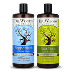 Dr. Woods Liquid Castile Soap - Pure Tea Tree Oil and Peppermint Soap, Body Wash for Men and Women, Contains Organic Shea Butter, Natural Cleaner for Face, Hands, and Body - 32 Fl Oz, Pack of 2