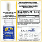 MagTech Magnesium Supplement - 3 Forms of Magnesium: Magtein L-Threonate, Glycinate & Taurate - 200mg Chelated Magnesium Complex - Supports Relaxation & Brain Health - 180 Capsules