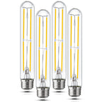 Sphoon Tubular Light Bulb 7.3 Inch Dimmable T10 LED Bulb E26 6W 60 Watts Edison Bulbs 4000K White Light,185mm Long for Wall Sconces, Pendant, Livingroom, 4-Pack