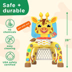 Move2Play, Giraffe Basketball Hoop & Soccer Goal Activity Center | 30+ Sounds & Lights | 1, 2, 3+ Year Old Gift & Birthday Present | 6, 12, 18, 24+ Month Toy For Baby, Toddler, Boys, & Girls
