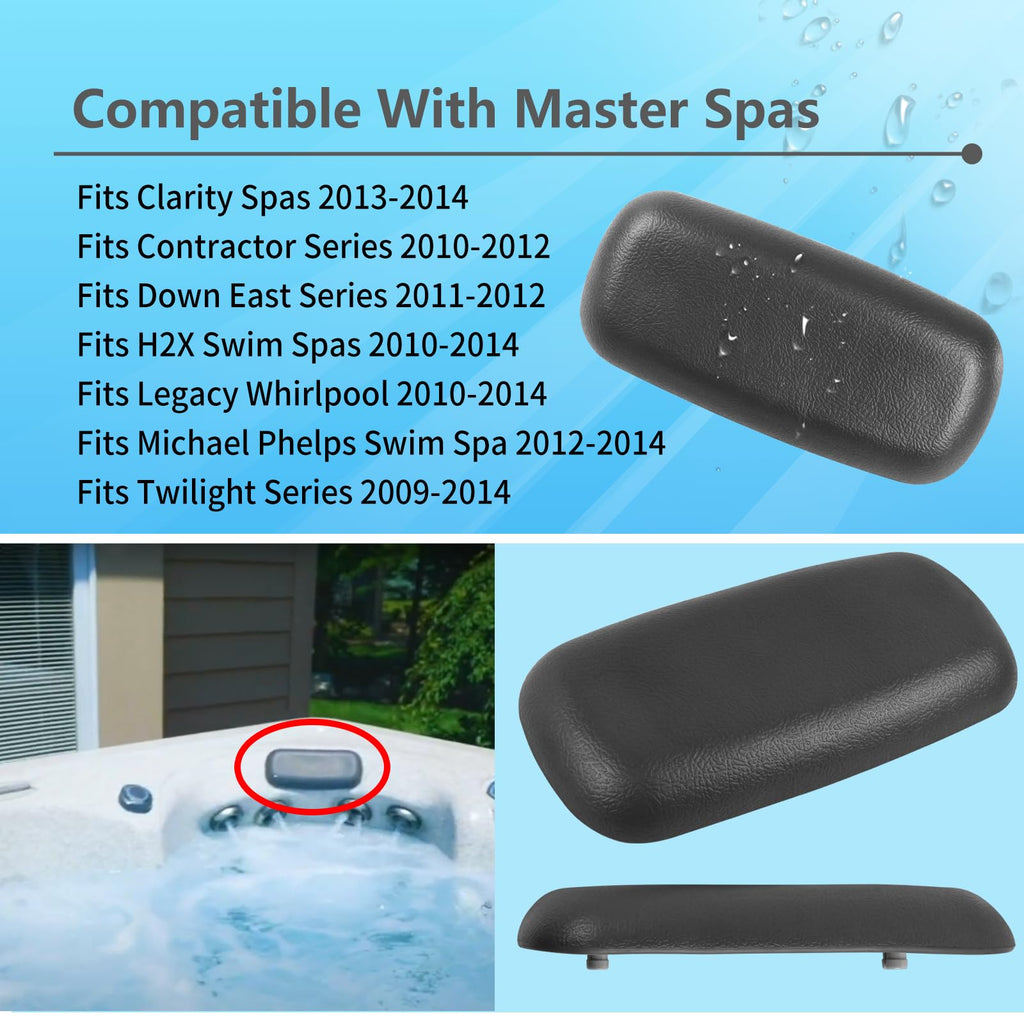 XQK 2 Pack Hot Tub Compatible with Master Spas Pillow - Generic Charcoal Grey Flat Pillow Starting in 2009 HTCP8-05-0094 / X540720 / MASX540720