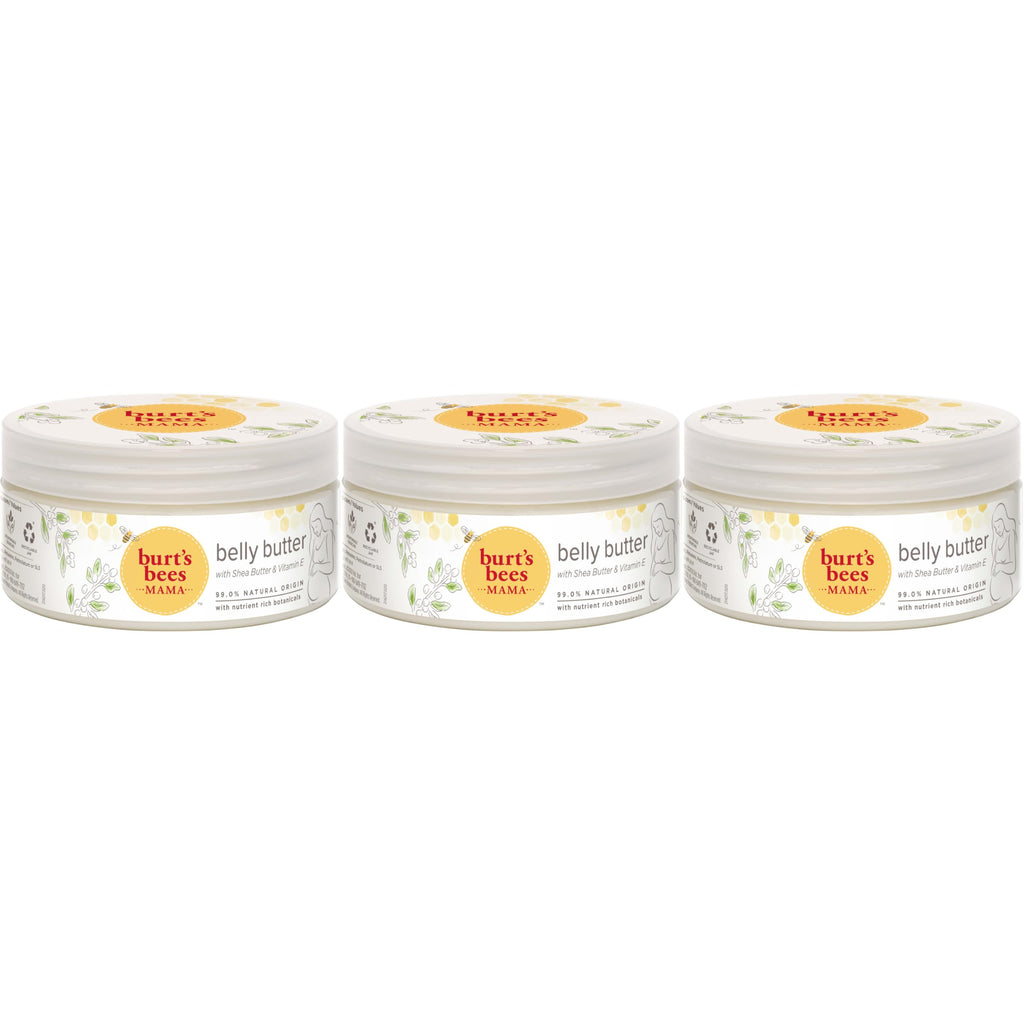 Burt's Bees Mama Belly Butter Stretch Mark Cream for Pregnancy Massages Body & Reduces Scar Appearance, Prenatal & Postnatal Tummy Skin Care, Shea Butter & Vitamin E Rich Formula, 6.5 Oz (Pack of 3)