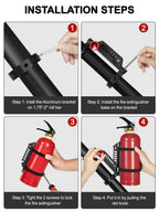 Quick Release UTV Fire Extinguisher Mount Kits, Adjustable Roll Bar Fire Extinguisher Holder Bracket Easy Install on 1.75"-2" Roll Cage, Compatible with Polaris RZR/Can Am X3/Jeep Wrangler