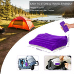 Opertam Inflatable Wedge Pillow for Traveling, Lightweight Wedge Pillow for Acid Reflux Relief, Portable Pillow Wedges for Sleeping, Blow Up Travel Pillow for Camping, Back Lumbar Support