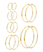 6 Pairs Clip On Hoop Earrings for Women Fake Spring Hoop Earrings, Gold
