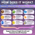 Crasye Height Growth Gummies for Kids & Teens - Calcium, Vitamin D3 + K2, Zinc, Magnesium, L-Arginine - Teen Multivitamin Gummies for Children Bone Strength and Immunity - 60 Gummies