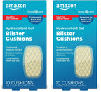 Amazon Basic Care Extreme Hydrocolloid Gel Blister Cushion Bandages, Self-Adhesive, Reduces Rubbing & Friction, Long-Lasting Multi-Day Use, 1.65 in x 2.67 in, 10 ct (Pack of 2)