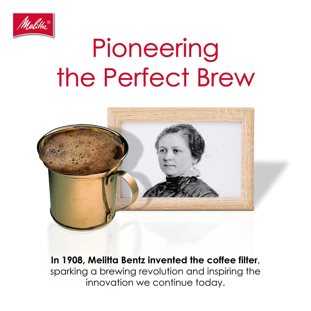 Melitta #4 Unbleached Coffee Filters, Natural Brown Cone Filters, 6-Pack