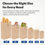 DURO 18412 12# Large Brown Paper Bags, 7.06 x 4.5 x 13.75 Inches, 500 Ct