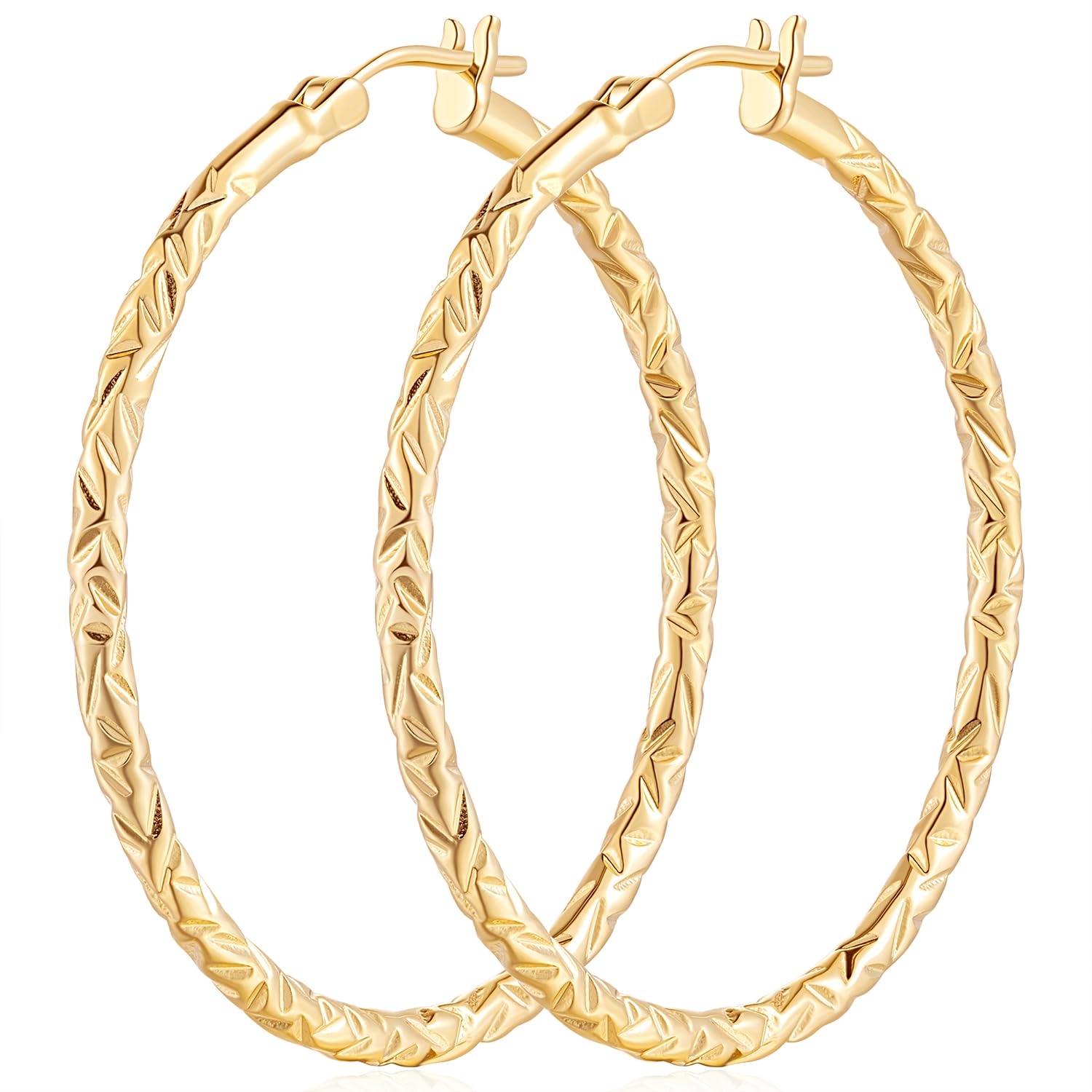 KFERAXSZ Gold Hoop Earrings 14K Gold Hoop Earrings for Women