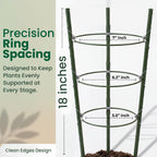 Oriva 4 Pack Round Tomato Cages for Garden,18 inches Small Metal Tomato Cages with Adjustable Rings,Tomato Trellis and Plant Support for Raised Garden Beds, Pots and Climbing Vegetables